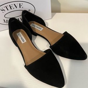 Gently Used Steve Madden Genius D’Orsay Black Suede Flats 7.5